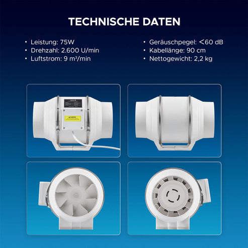 Industrie-Abluftventilator & Kanalventilator für Lasercutter | LAP-0400 Rauchreiniger OMTech Laser   