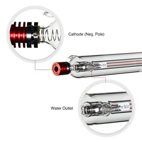 130W CO2 Laserröhre & Laser Tube für Laser Graviermaschinen und Lasercutter | YL-130 Laserröhre OMTech Laser   