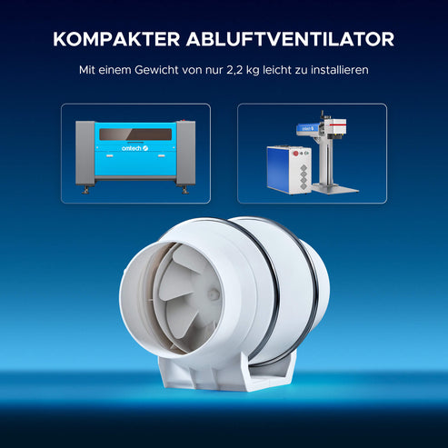 Industrie-Abluftventilator & Kanalventilator für Lasercutter | LAP-0400 Rauchreiniger OMTech Laser   