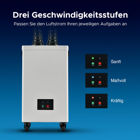 Rauchabsauger mit 3-Schichten-Filter und 2 Absaugrohren | LSP-0250 Rauchreiniger OMTech Laser   