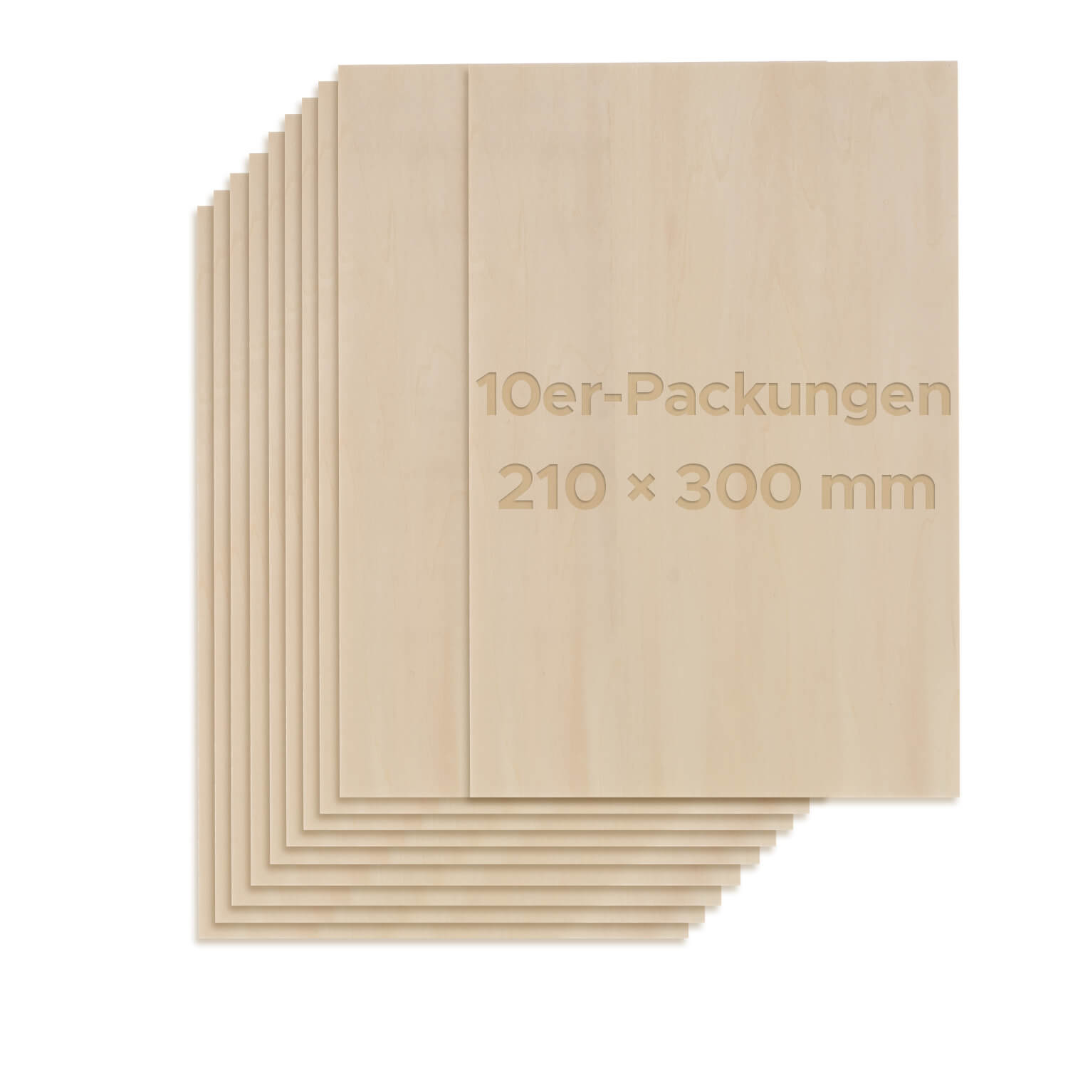 Birkensperrholz 10 Stücke 300x210x3mm zum Basteln, Laserschneiden und Lasergravieren Materialien OMTech Laser