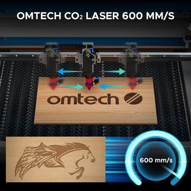 80W Lasercutter & Laser Graviermaschine mit 900x600mm Gravurfläche | Turbo-968 CO2 Laser Graviermaschine & Cutter OMTech Laser   