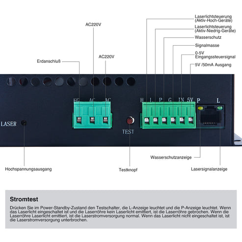 100W Netzteil für CO2 Laser Graviermaschinen und Lasercutter | LN-100 CO2-Laser-Netzteil OMTech Laser   