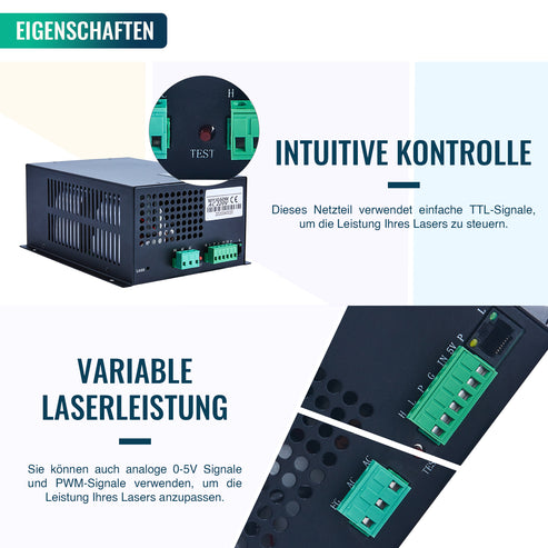 60W CO2-Laser-Netzteil & Stromversorgung | LN-60 CO2-Laser-Netzteil OMTech Laser   