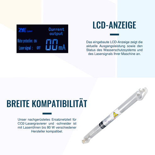 80W CO2-Laser-Netzteil & Stromversorgung | LN-80 CO2-Laser-Netzteil OMTech Laser   