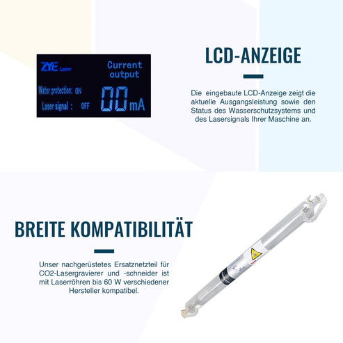 60W CO2-Laser-Netzteil & Stromversorgung | LN-60 CO2-Laser-Netzteil OMTech Laser   