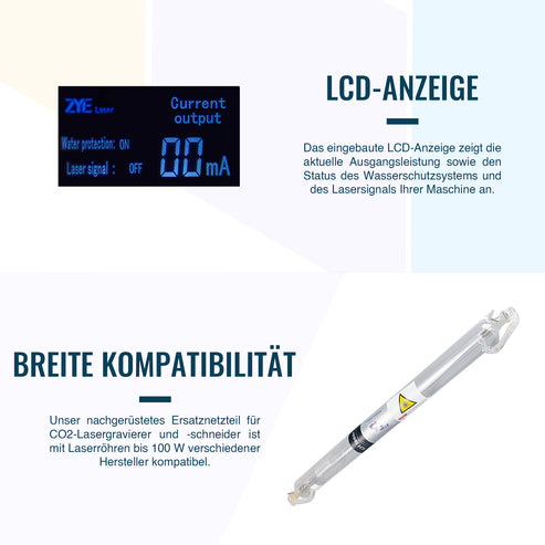 100W Netzteil für CO2 Laser Graviermaschinen und Lasercutter | LN-100 CO2-Laser-Netzteil OMTech Laser   