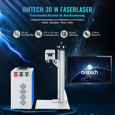 30W Faserlaser Graviermaschine für Metallgravur & Metallbeschriftung | F-30 Faserlaser Graviermaschine OMTech Laser   