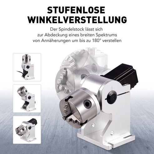 80mm Drehachse & Rotary Axis für MOPA und Faserlaser Graviermaschinen | LRA-602D Drehachse OMTech Laser   